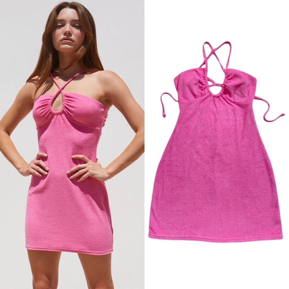 PacSun Y2K Pink Terry Beach Mini Dress S